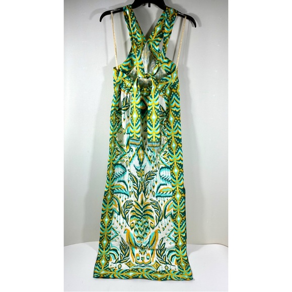 Farm Rio Tropical Tapestry Euroflax Premium Linen Maxi Dress Off White M NWT - Picture 6 of 17